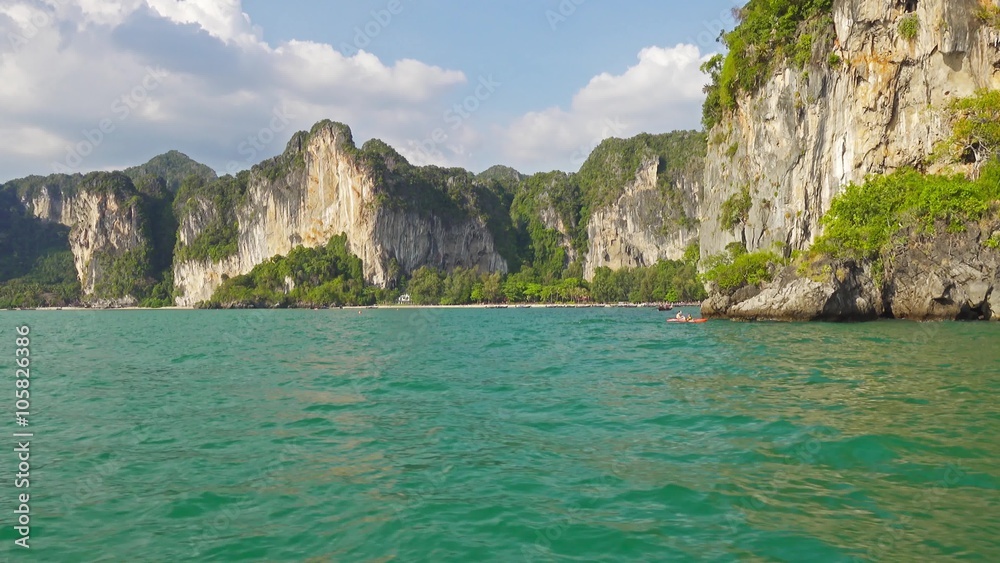 View on the coastline from boat, Krabi, Thailand, 4k
View on the coastline from boat, Krabi, Thailand, 4k