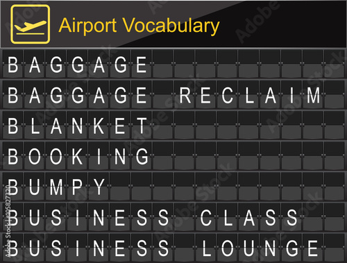Airport Vocabulary on airport boarding