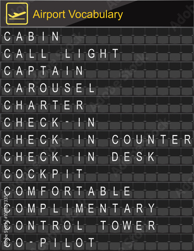 Airport Vocabulary on airport boarding