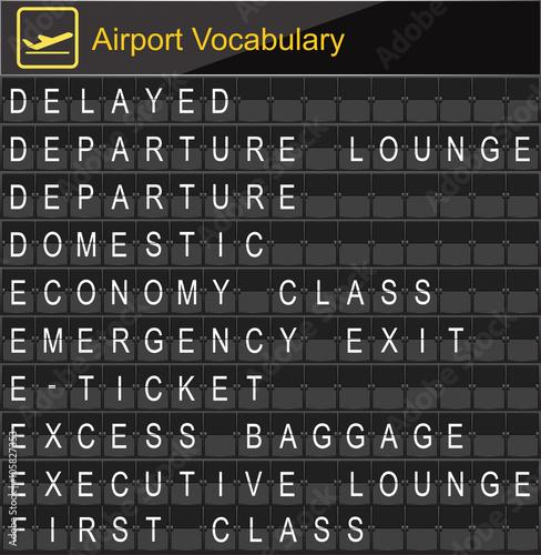 Airport Vocabulary on airport boarding