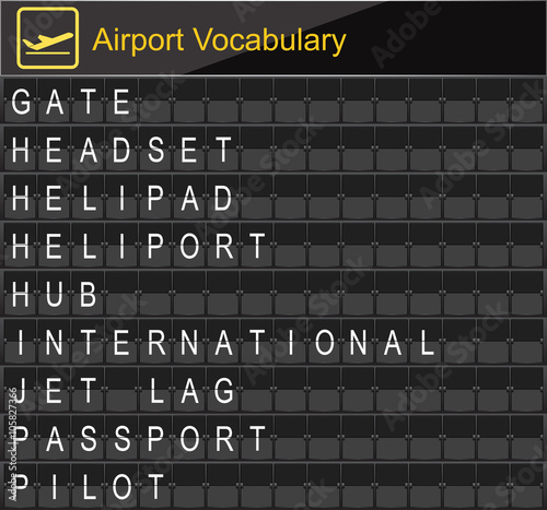 Airport Vocabulary on airport boarding