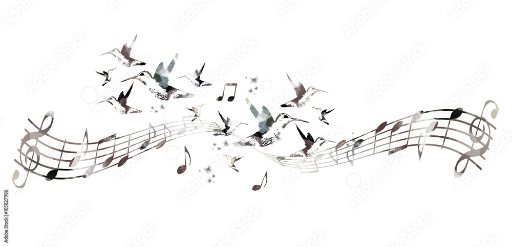 Fototapeta premium Music notes background