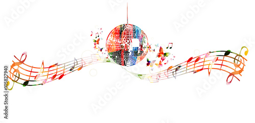 Colorful disco ball background
