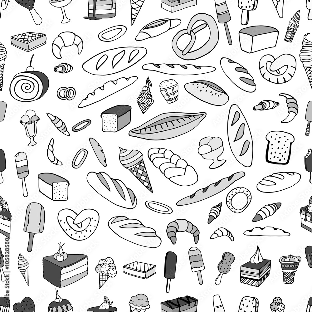 Seamless pattern of ice-cream Seamless pattern of ice-cream