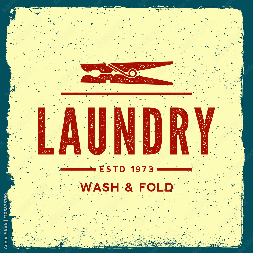 Obraz premium laundry emblem. logotype template with ink stamp texture