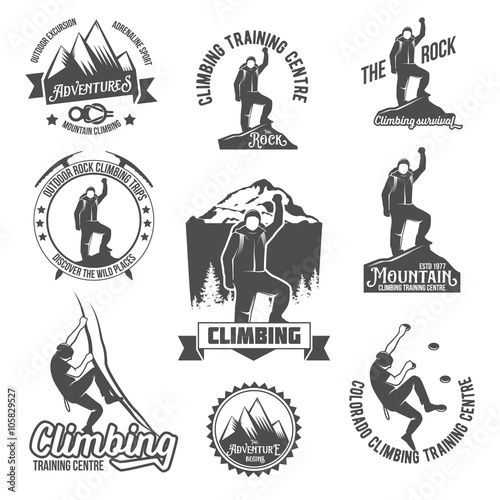 mountain climbing vintage logos