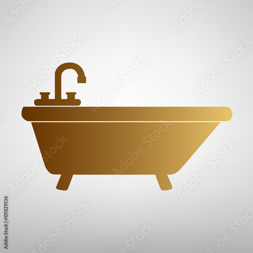 Bathtub sign. Flat style icon