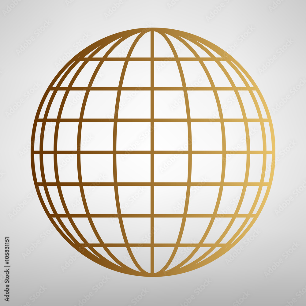 Obraz premium Earth Globe sign. Flat style icon