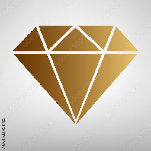 Diamond sign. Flat style icon