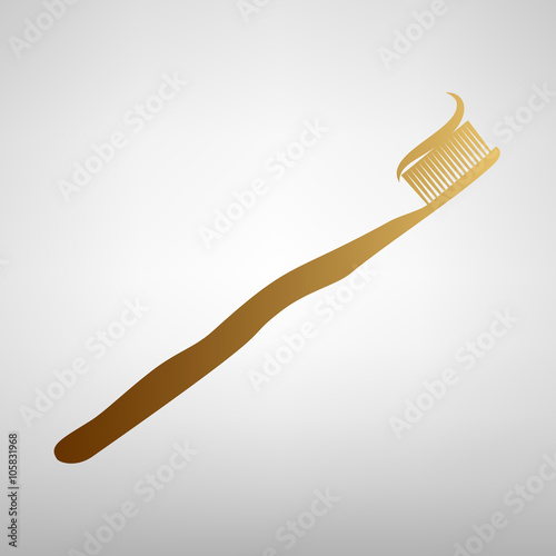 Toothbrush with applied toothpaste portion