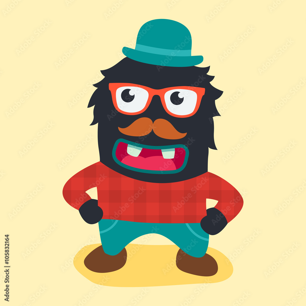 hipster monster. vector illustration hipster monster. vector illustration