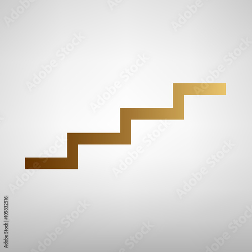 Stair up sign. Flat style icon