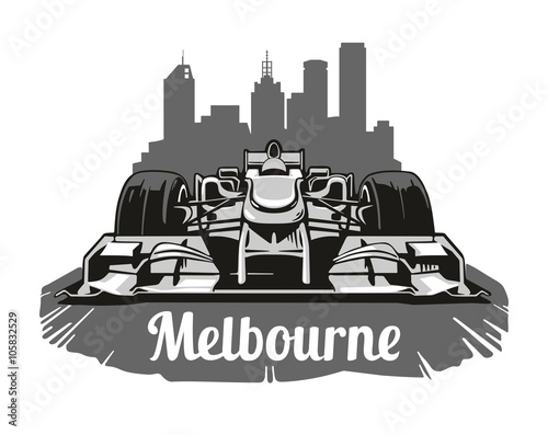 Vintage poster Grand Prix Melbourne. photo