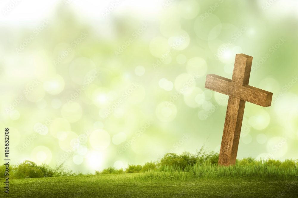 Naklejka premium Wooden christian cross