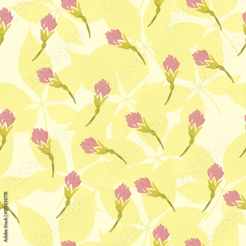 Painted flowers   seamless vector background