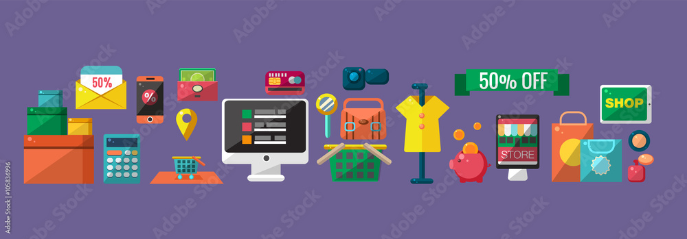 Shopping Related Icons Set Shopping Related Icons Set