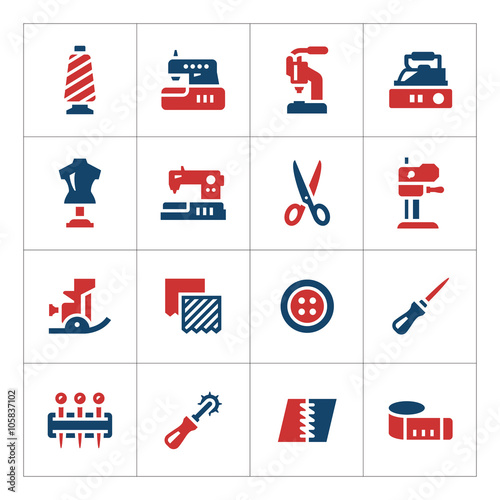 Set color icons of sewing