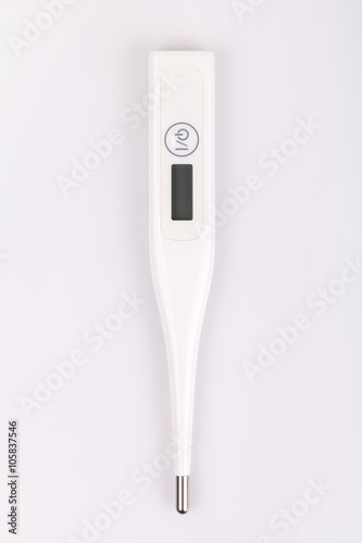 Thermometer on white background.