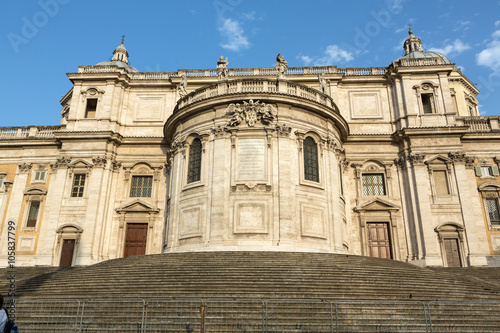 Basilica di Santa Maria Maggiore  Cappella Paolina  view from  Piazza Esquilino in Rome. Italy.