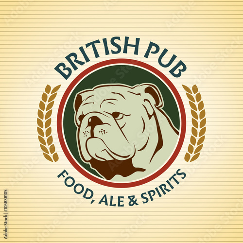 british pub label. vector eps10 illustration