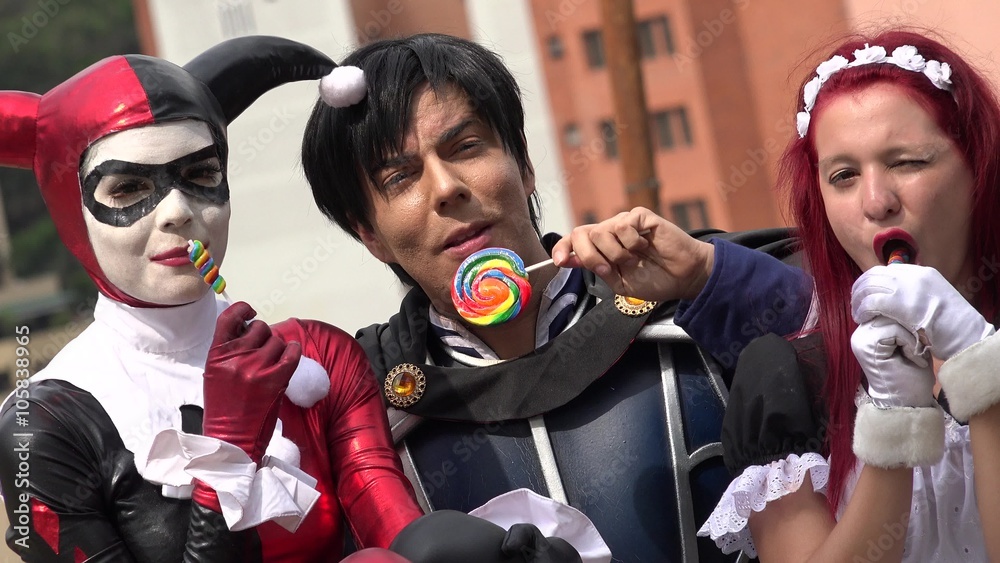 Cosplay Friends With Lollipops