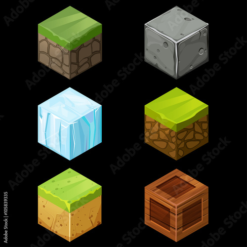 Game block Isometric Cubes Set elements