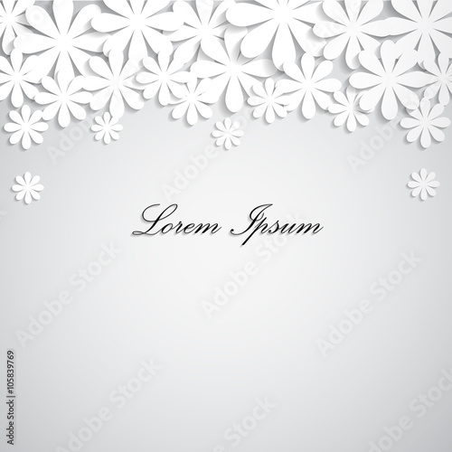 Paper texture white wedding floral background