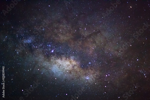Fototapeta Naklejka Na Ścianę i Meble -  Close-up of Milky Way,Long exposure photograph, with grain