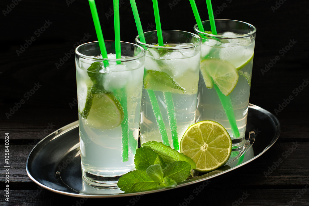 Mojito cocktail in a highball Mojito cocktail in a highball