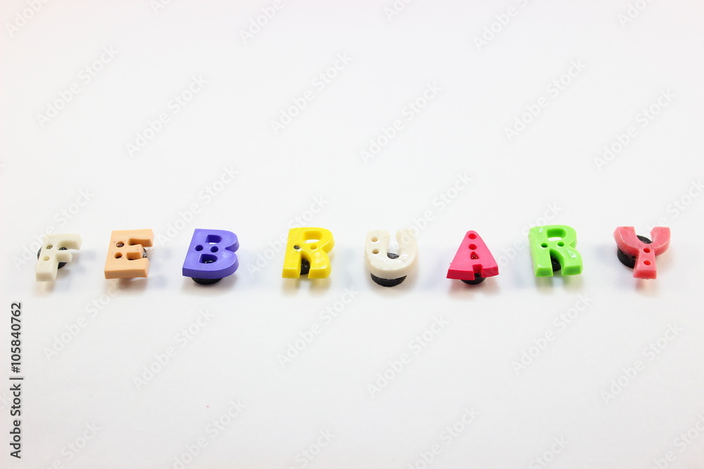 The colorful array of characters to the month of February. The colorful array of characters to the month of February.