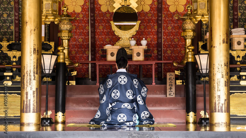 Canvas Print Japanese monk in ceremony