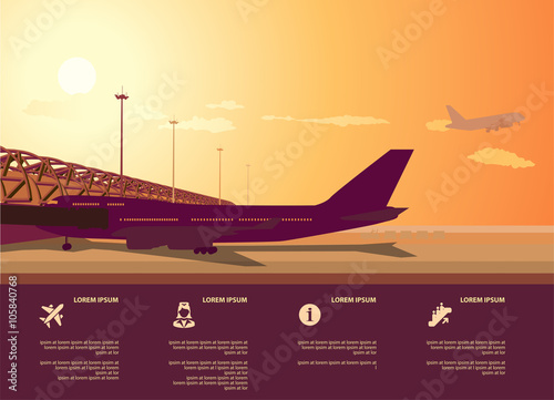 Airplane taking off.Big passenger aircraft, airline. Transportation