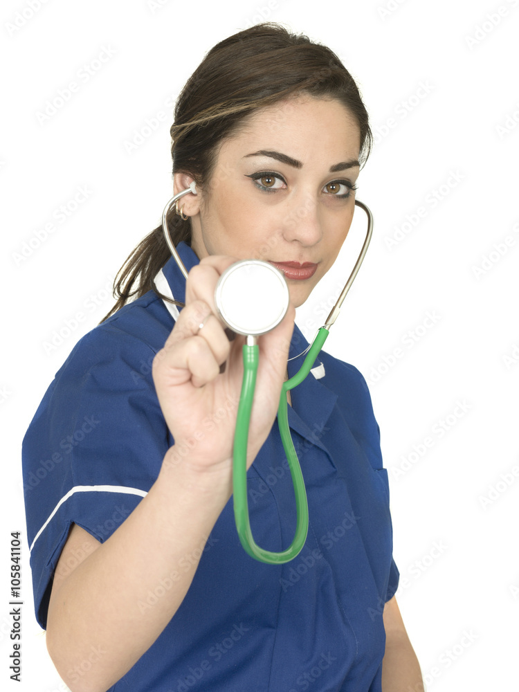 Young Female Junior Doctor Nurse Or Healthcare Worker Young Female Junior Doctor Nurse Or Healthcare Worker