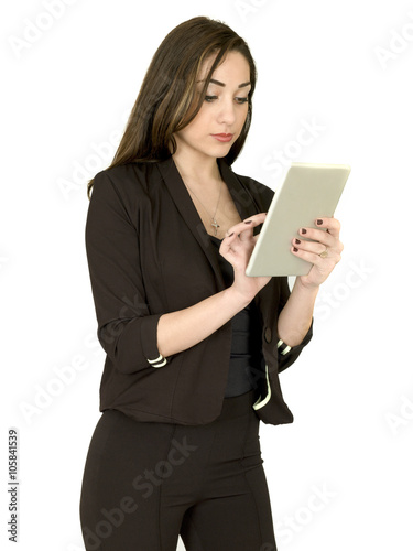 Attractive Young Professional Business Woman Holding A Tablet