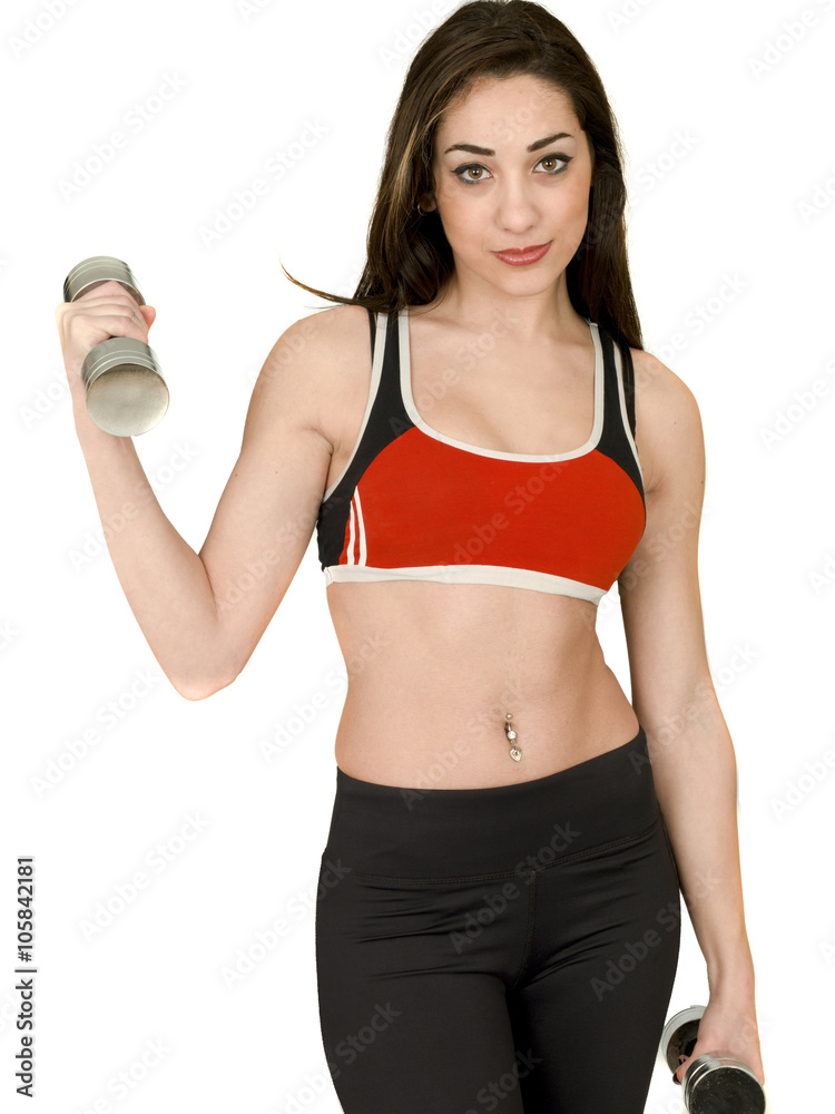Attractive Young Woman Working Out With Weight Training Attractive Young Woman Working Out With Weight Training