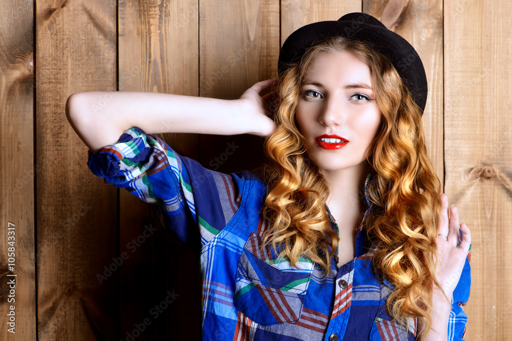 Fototapeta premium cheerful redhead girl