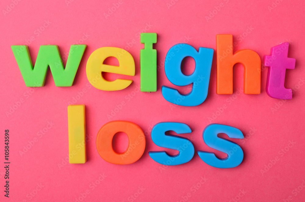 Weight loss words on background