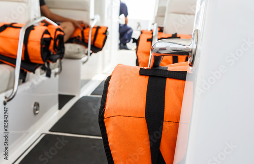 Life-jacket in speed boat
