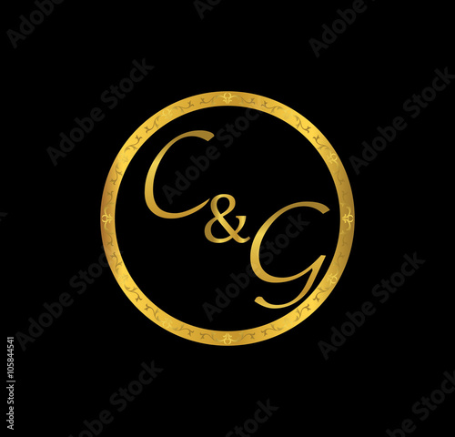 CG initial wedding in golden ring