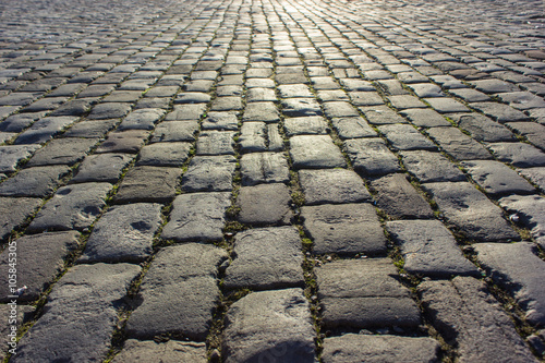 Old cobblestone in Novocherkassk, Russia photo