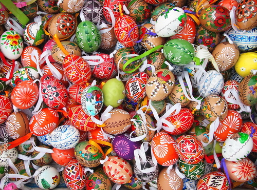 Easter eggs with traditional czech decorations.