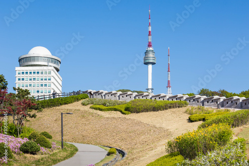Canvas Print walls and n seoul tower, south korea.