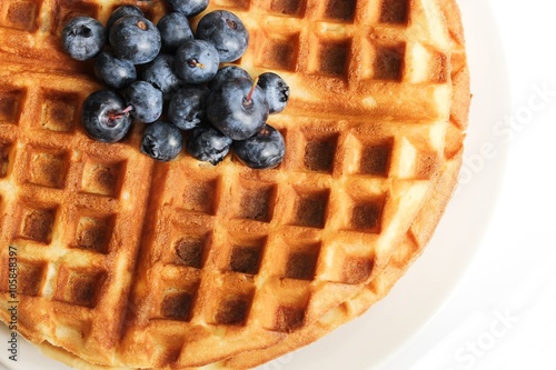 Waffle Breakfast with blueberries