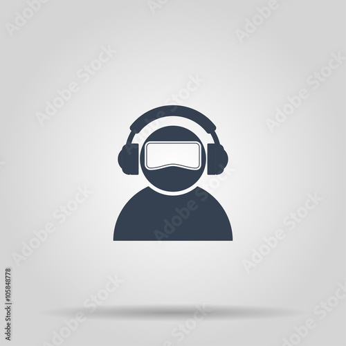 Virtual reality gaming and entertainment headset icon.