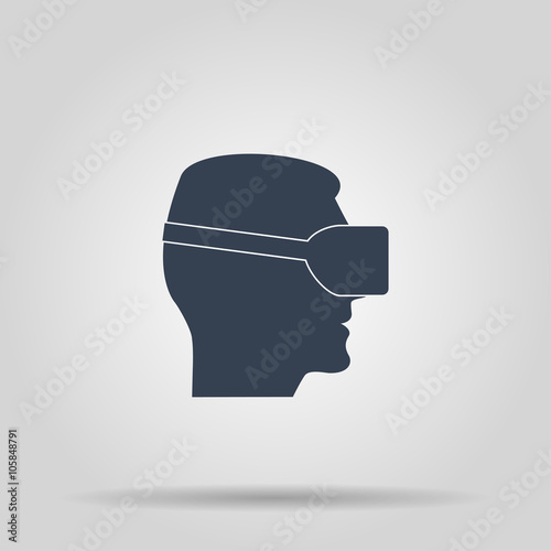 Virtual reality gaming and entertainment headset icon.