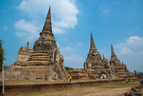 Ancient Pagoda in Wat Phrasisanpetch  Phra Si Sanphet . Ayutthaya historical city  Thailand