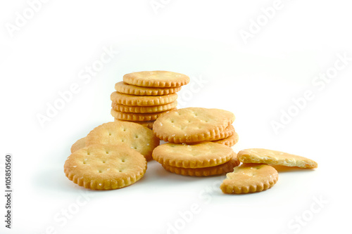 Crackers on white background
