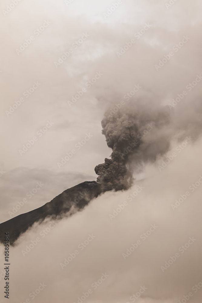 Tungurahua Volcano Spews Columns Of Ash And Smoke