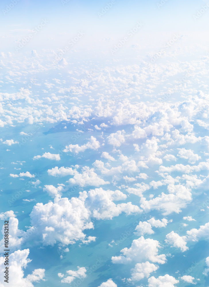 Fototapeta premium Cloudscape Blue sky and white cloud