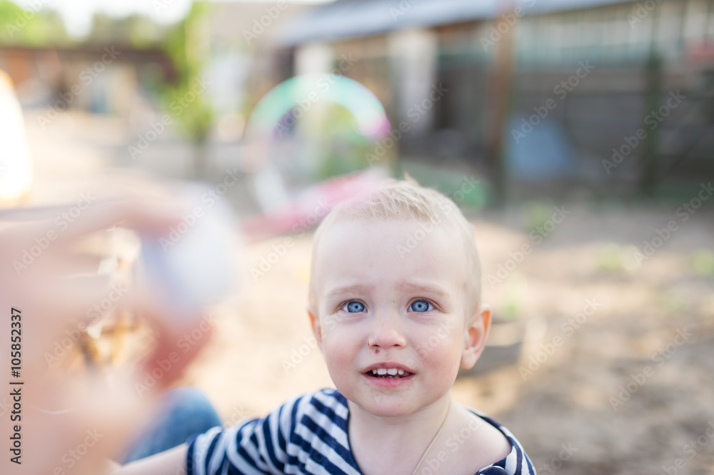The little sailor with a blond hair. The little sailor with a blond hair.